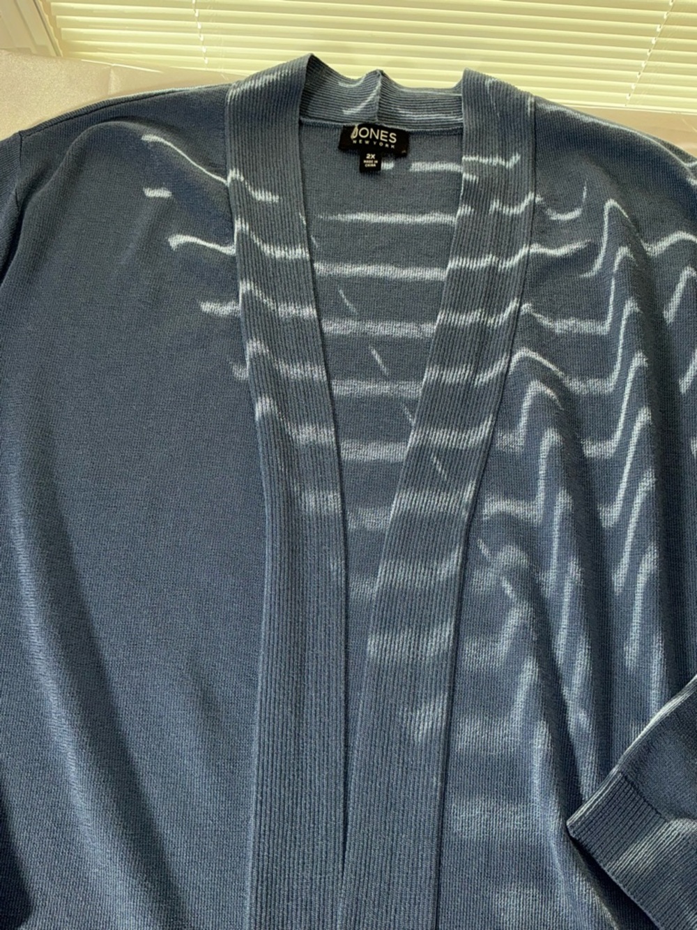 Jones New York Lightweight Open Front Cardigan Blue Size 2X - Picture 6 of 9